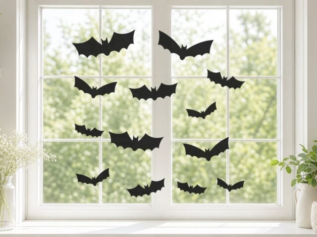 Free Bat SVG for Halloween Window Clings and Wall Decals