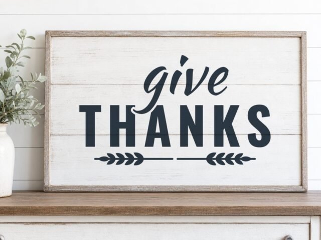 Give Thanks SVG for a Farmhouse Wood Sign