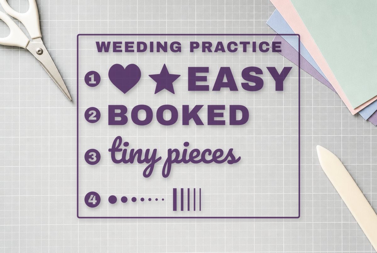 How to Weed Vinyl Without Losing the Tiny Pieces How to Weed Vinyl Without Losing the Tiny Pieces design cut out and laid on a cutting mat