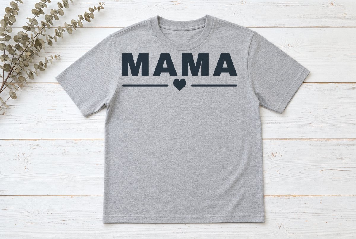 Mama SVG Mama SVG design on a gray T-shirt