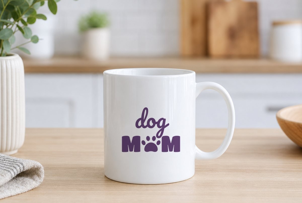 Permanent vs Removable Vinyl design on a white mug