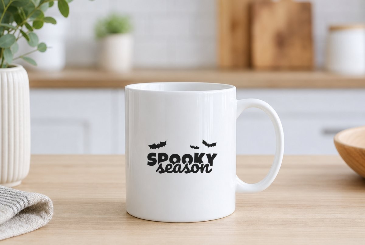 Spooky Season SVG for Mugs and Tumblers Spooky Season SVG for Mugs and Tumblers design on a white mug