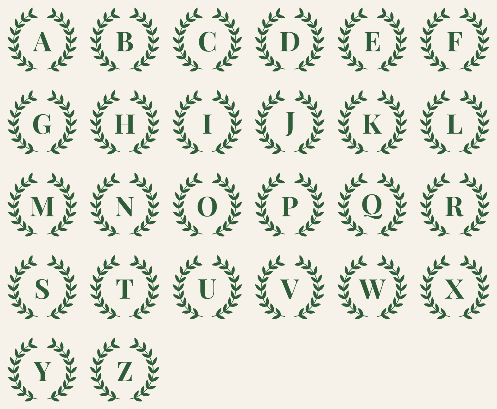 Preview of the 26 cut files in this download